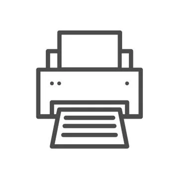 Printer line icon. Vector isolated icon. Pixel perfect Stock Illustration