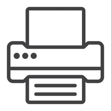 Printer line icon, web and mobile, fax sign Stock Illustration