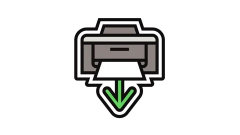 Printer loading document color icon animation Stock Footage 326104931