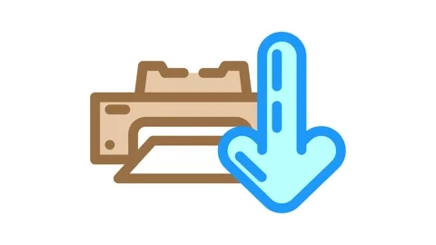 Printer loading document color icon animation Stock Footage 327266427
