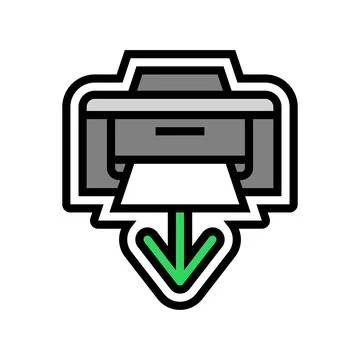 Printer loading document color icon vector illustration Illustrazione stock