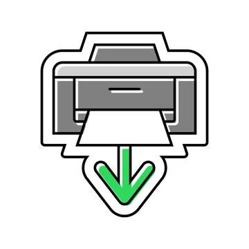 Printer loading document color icon vector illustration Stock Illustration