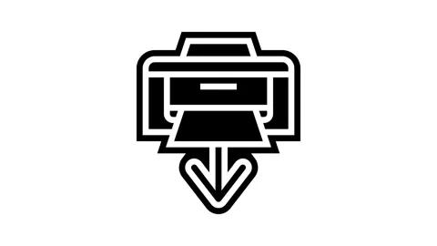 Printer loading document glyph icon animation Stock Footage 326151681