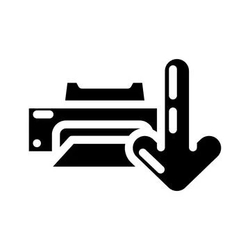 Printer loading document glyph icon vector illustration Stock Illustration