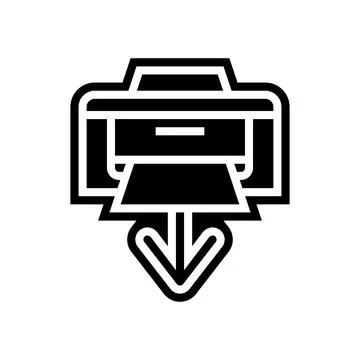 Printer loading document glyph icon vector illustration Stock Illustration