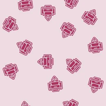 Printer loading document glyph seamless pattern Stock Illustration
