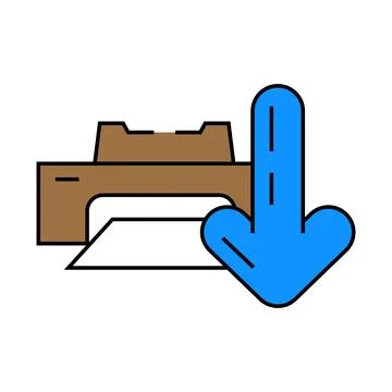 Printer loading document icon color illustration Stockillustratie