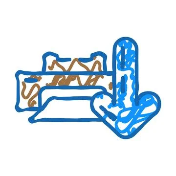 Printer loading document icon doodle illustration Stockillustratie