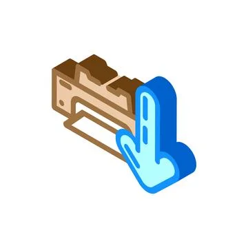 Printer loading document isometric icon vector illustration Stock Illustration