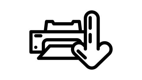 Printer loading document line icon animation Stock Footage 326759717