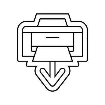 Printer loading document line icon vector illustration Stock Illustration