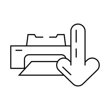 Printer loading document line icon vector illustration Stock Illustration