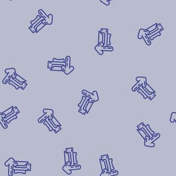 Printer loading document line vector seamless pattern Stock Illustration