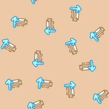 Printer loading document vector seamless pattern Stock Illustration