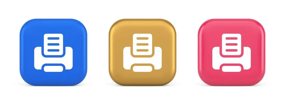 Printer machine device for paper document print button ink printout technol.. Stock Illustration