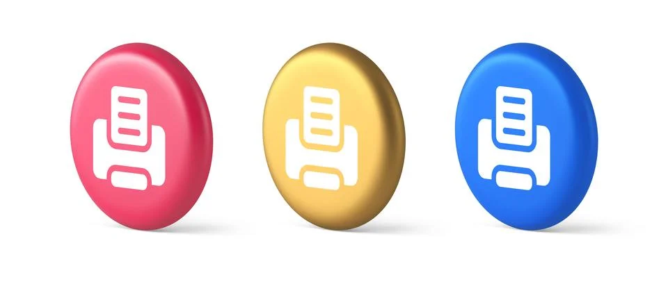 Printer machine device for paper document print button ink printout technolog Stock Illustration