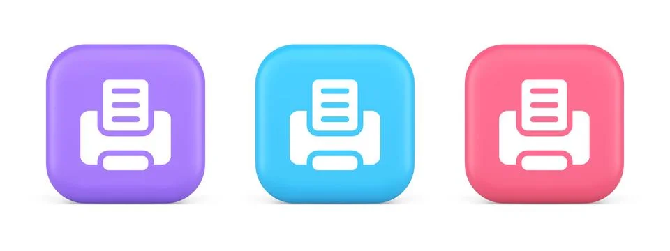 Printer machine device for paper document print button ink printout technol.. Stock Illustration