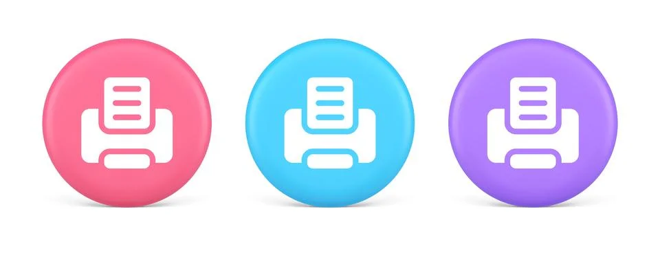 Printer machine device for paper document print button ink printout technolog Stock Illustration