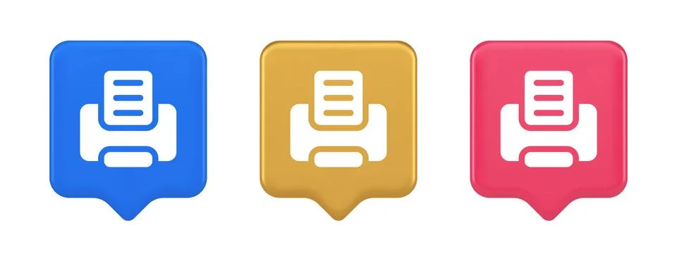 Printer machine device for paper document print button ink printout technolog Stock Illustration