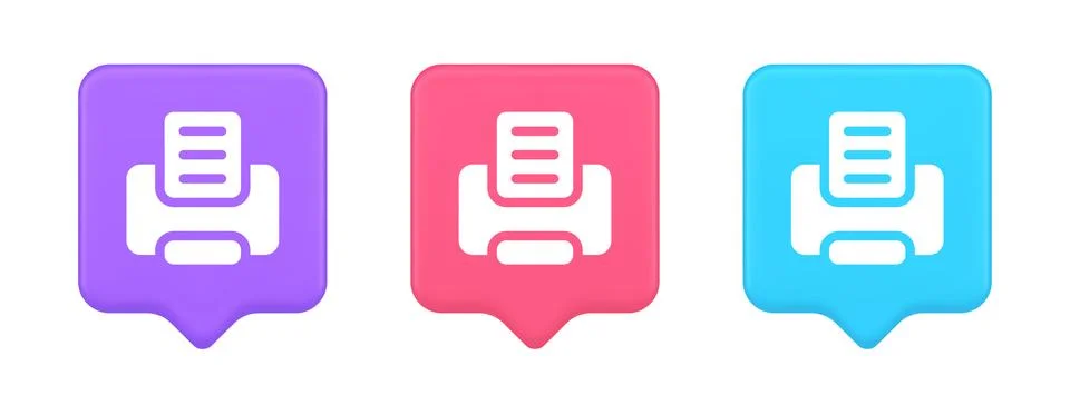 Printer machine device for paper document print button ink printout technolog Stock Illustration