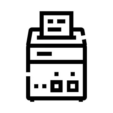 Printer machine icon printing a document Illustrazione stock