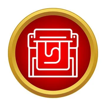 Printer machine icon printing document line art Stockillustratie