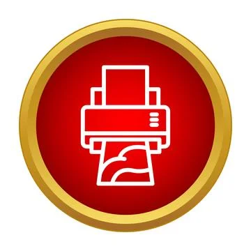 Printer machine icon printing document symbol in circle イラスト素材