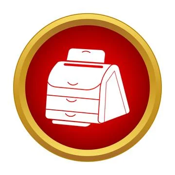 Printer machine icon representing office technology Stock Illustration