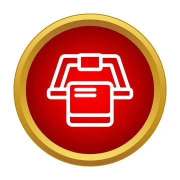 Printer machine icon showing document printing process Stock Illustration