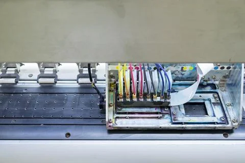 Printer machine inkjet on top view Stock Photos