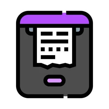 Printer machine issuing receipt document for transaction concept Stock Illustration