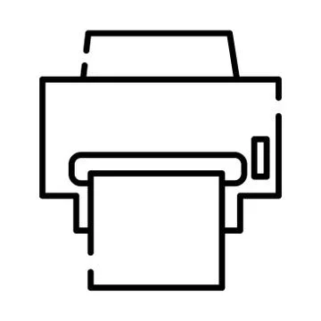 Printer machine line style icon Illustrazione stock