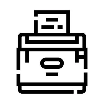 Printer machine providing document output in office Stock Illustration