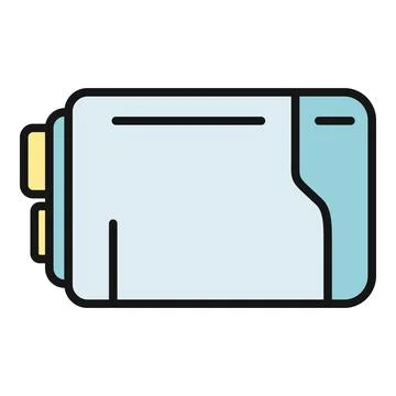 Printer machine scanning document flat outline icon design Stock Illustration