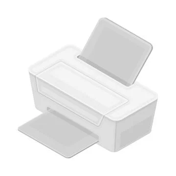 Printer Machine as Wireless Network Communication Technology Isometric Vector 库存插图