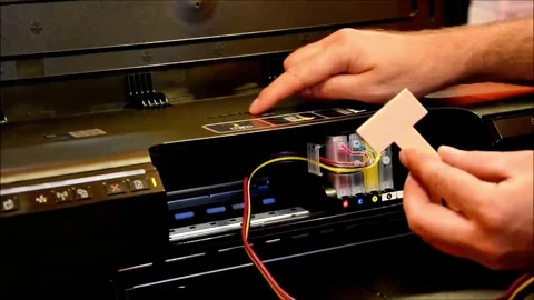Printer Maintenance: Connecting Color Tubes to Cartridge Stock Footage 320669863