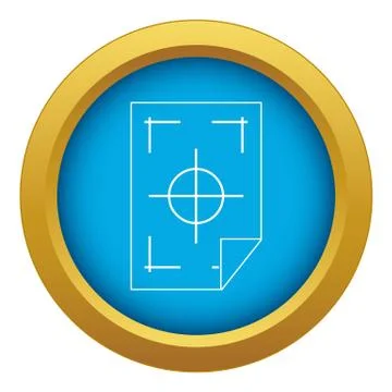 Printer marks on a paper icon blue vector isolated Stock Illustration