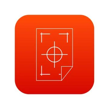 Printer marks on a paper icon digital red Illustrazione stock