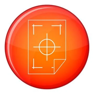 Printer marks on a paper icon, flat style Illustrazione stock