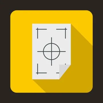 Printer marks on a paper icon, flat style Illustrazione stock