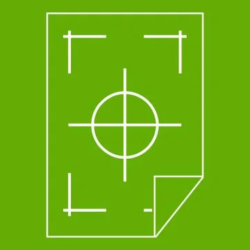 Printer marks on a paper icon green Stock Illustration