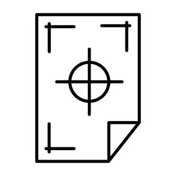 Printer marks on a paper icon, outline style Illustrazione stock