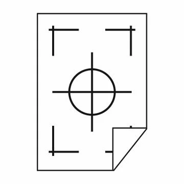 Printer marks on a paper icon, simple style Illustrazione stock