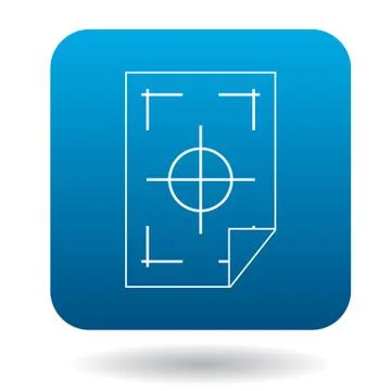 Printer marks on a paper icon, simple style Illustrazione stock