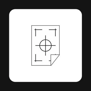 Printer marks on a paper icon, simple style Illustrazione stock