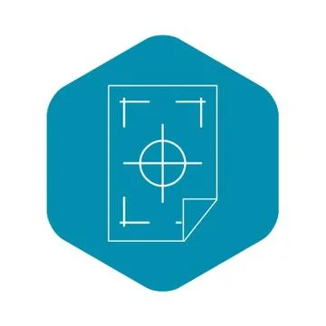 Printer marks on a paper icon, simple style Illustrazione stock