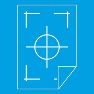 Printer marks on a paper icon white Stock Illustration