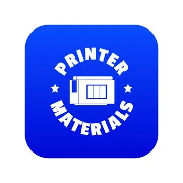 Printer materials icon blue vector 스톡 일러스트