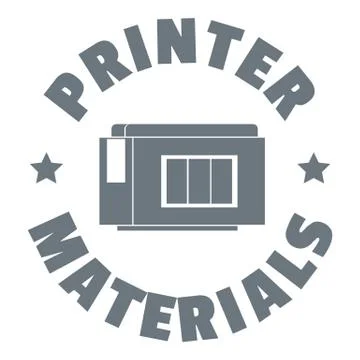 Printer materials logo, simple style Stock Illustration