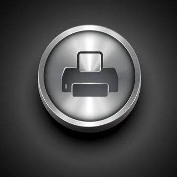 Printer metallic icon Stock Illustration